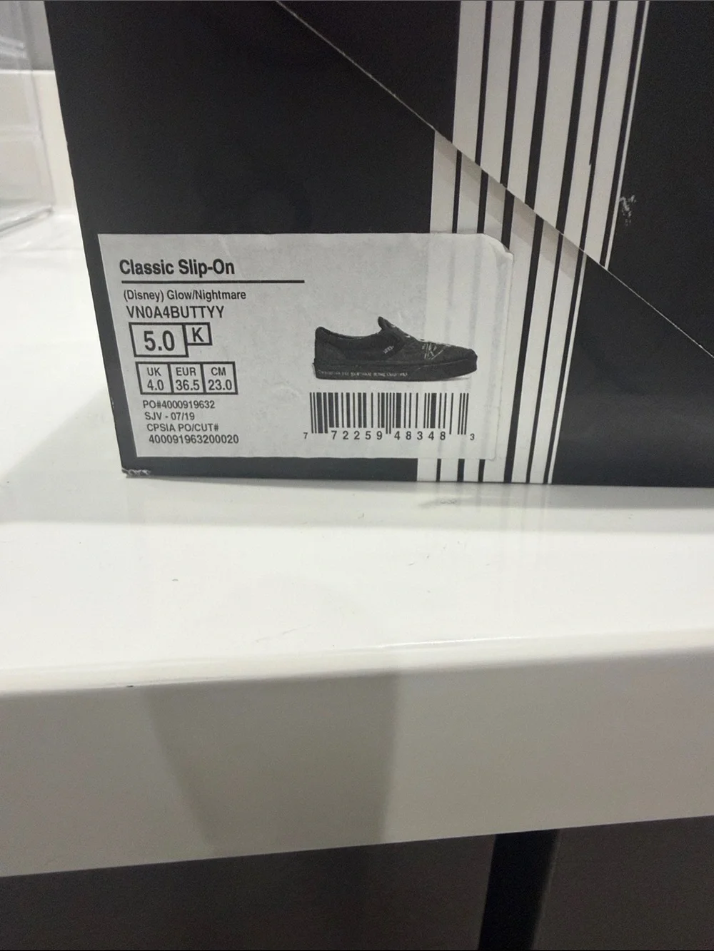 Vans Black & Gray Nightmare Before Christmas Slip-On Shoes